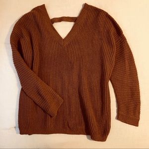 Orange/Rust V-neck Sweater from Forever 21